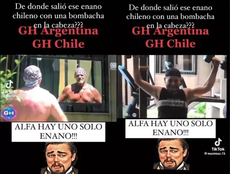 En las redes compararon a un participante de "Gran Hermano Chile" con Walter "Alfa" Santiago (Foto: Captura Telefe - Captura Chilevisin)